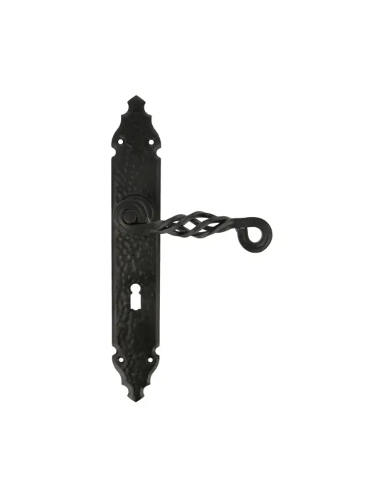 Manilla con placa 102PG - 280 x 44 mm - Placa de acero, Tirador de zamak - Negro