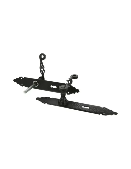 Manilla con placa 102PG - 280 x 44 mm - Placa de acero, Tirador de zamak - Negro