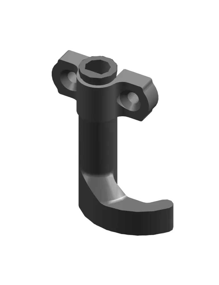 Gancho de cierre invertido 2961 - 58 x 33 x 15 mm - Zamak - Negro - Derecha
