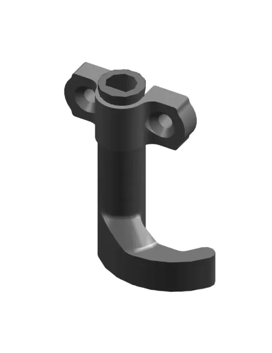 Gancho de cierre invertido 2961 - 58 x 33 x 15 mm - Zamak - Negro - Derecha