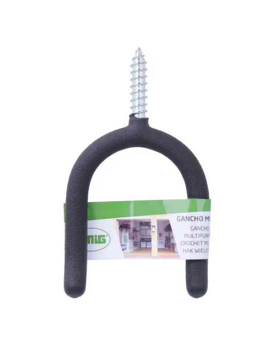 Gancho multiuso 773 - 130 x 75 x 10 mm - Acero - Negro