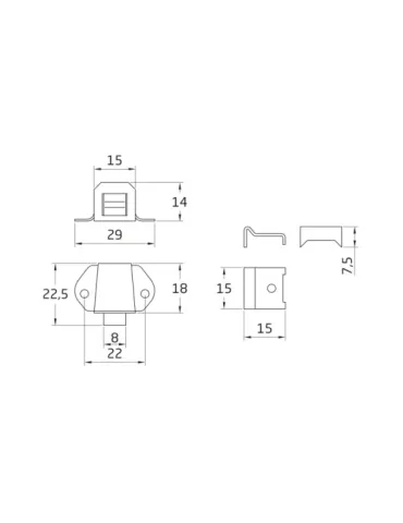 Golpete 00 - 22 x 22 mm - Acero - Zincado 2