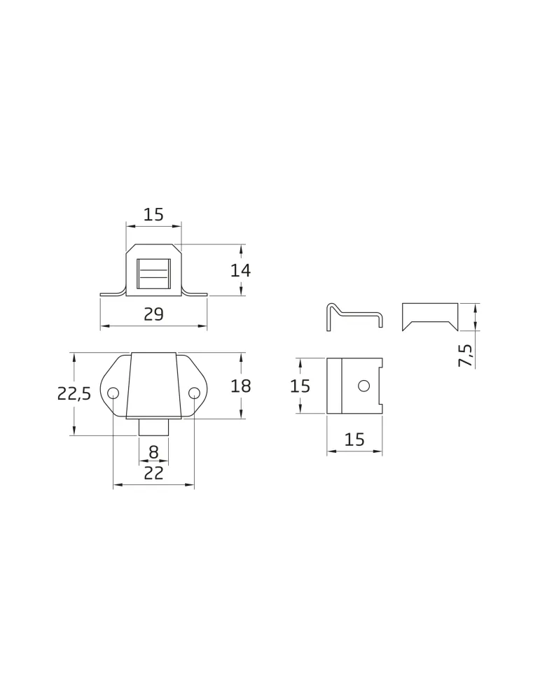 Golpete 00 - 22 x 22 mm - Acero - Zincado