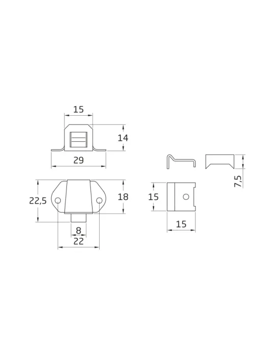 Golpete 00 - 22 x 22 mm - Acero - Zincado