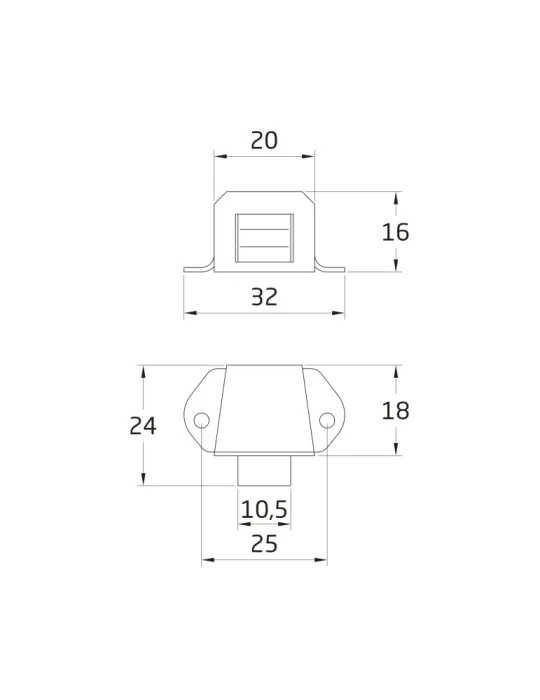 Golpete 1 - 25 x 24 mm - Acero - Zincado