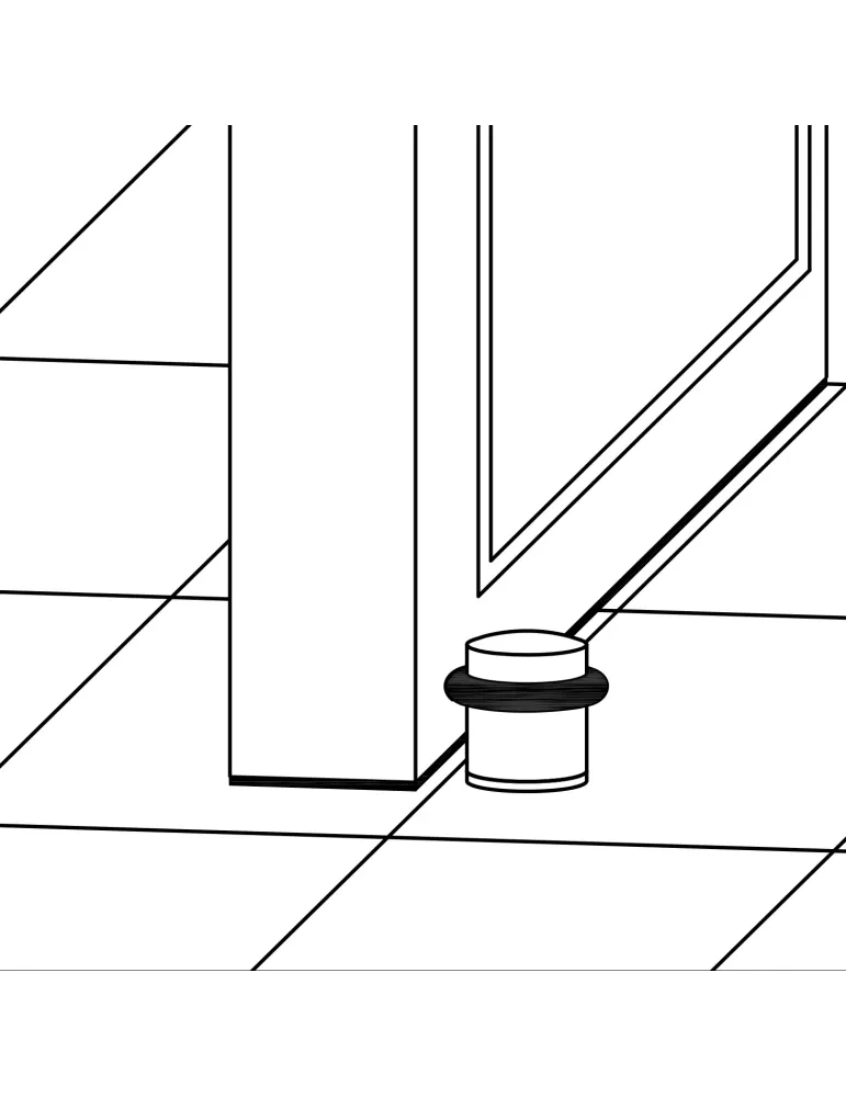 Goma tope 301 - Ø25 mm - Goma - Negro