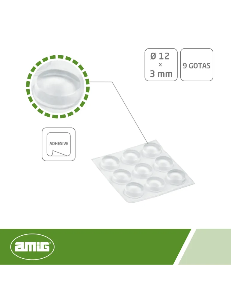 Gota protectora 611 - Ø12 x 3 mm - Silicona - Transparente