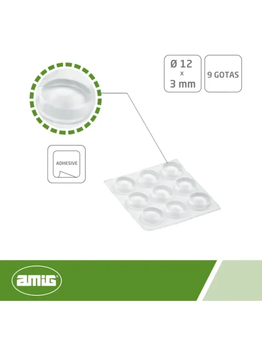 Gota protectora 611 - Ø12 x 3 mm - Silicona - Transparente