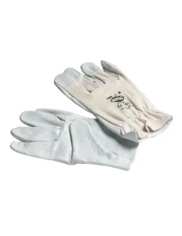 Guantes mixtos flor piel y algodón 15207 - 8 - Flor piel vacuno - Blanco
