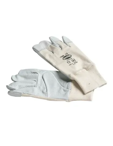 Guantes mixtos flor piel y algodón 15208 - 8 - Flor piel vacuno - Blanco