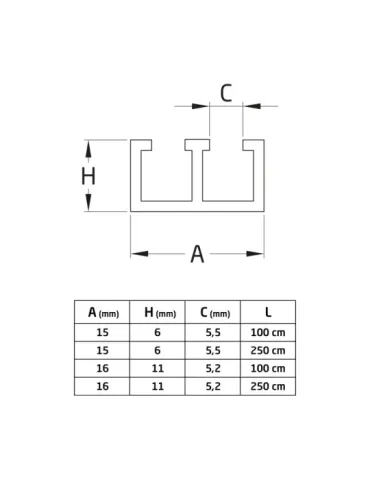 Guía corredera PVC 2