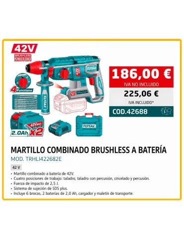 MARTILLO COMBINADO A BATERÍA   42V.