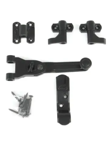 Herrajes para dos hojas 2904 - 80 mm - Zamak - Negro