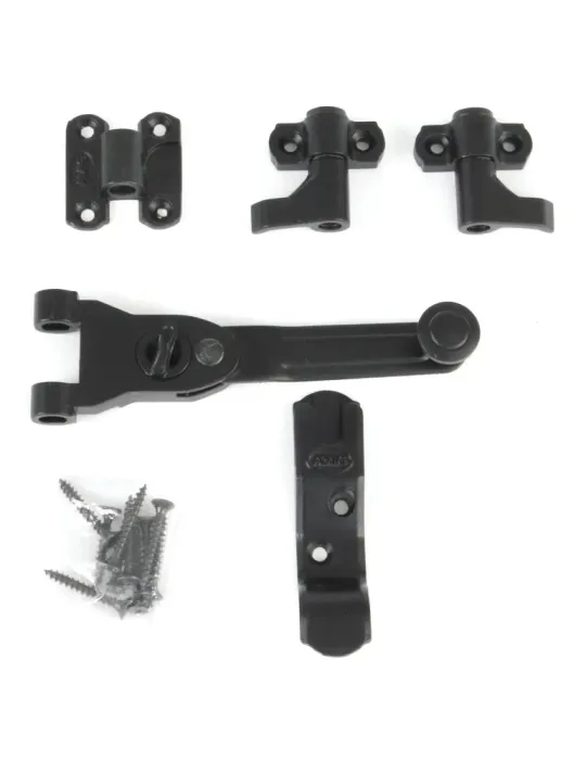 Herrajes para dos hojas 2904 - 80 mm - Zamak - Negro