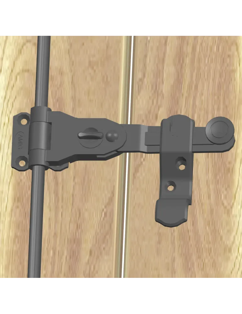 Herrajes para dos hojas 2904 - 80 mm - Zamak - Negro
