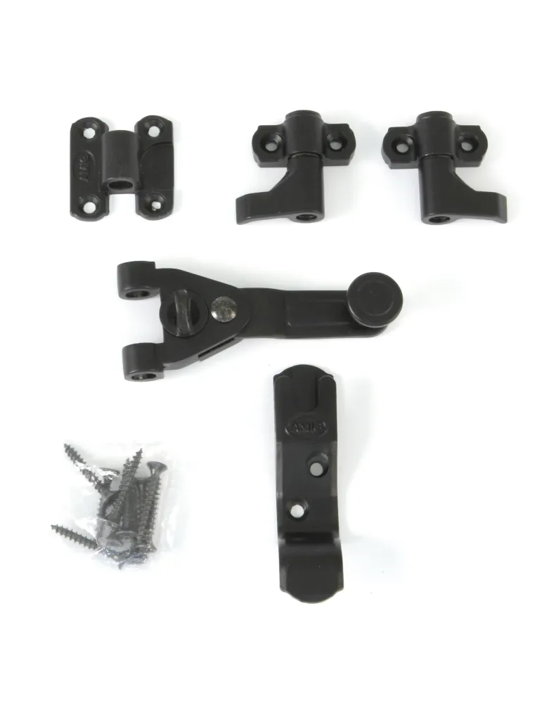 Herrajes para dos hojas 2905 - 60 mm - Zamak - Negro