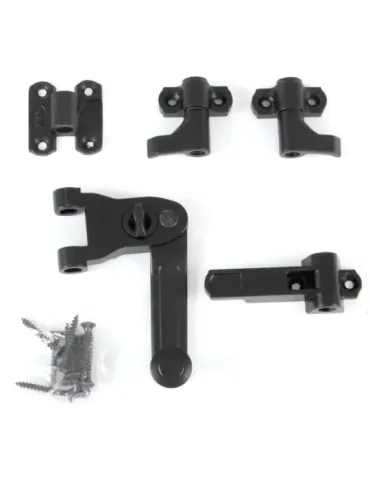 Herrajes para una hoja 2902 - 80 mm - Zamak - Negro