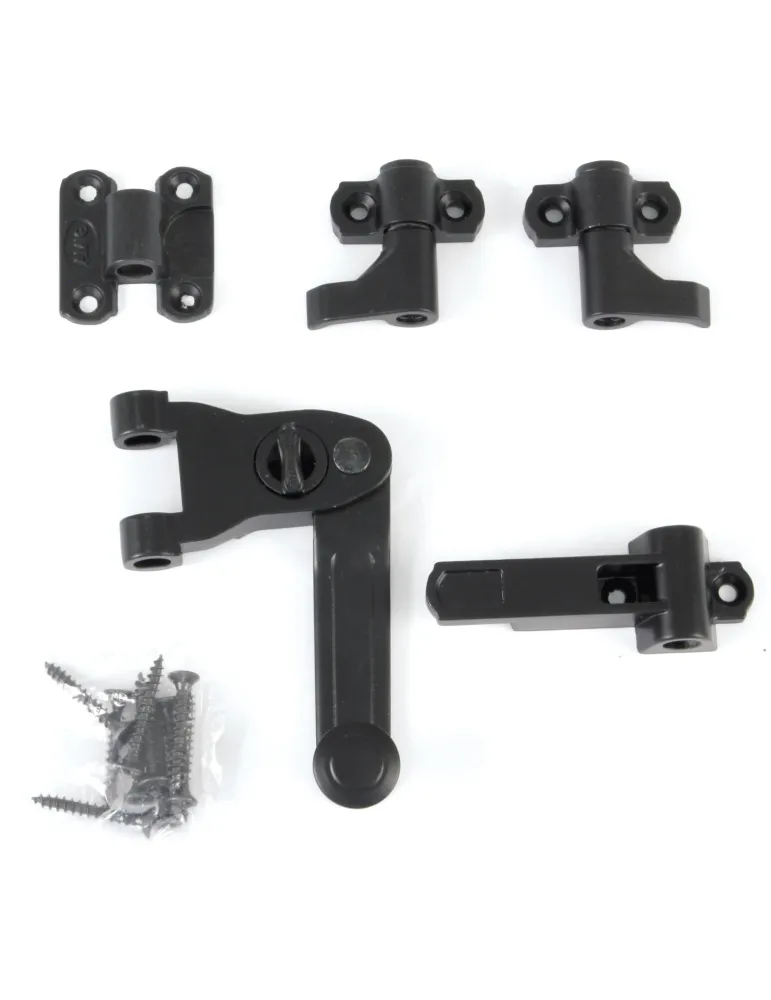 Herrajes para una hoja 2902 - 80 mm - Zamak - Negro