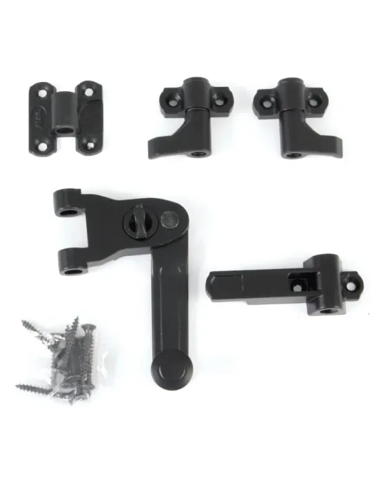 Herrajes para una hoja 2902 - 80 mm - Zamak - Negro