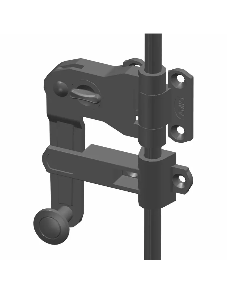 Herrajes para una hoja 2902 - 80 mm - Zamak - Negro