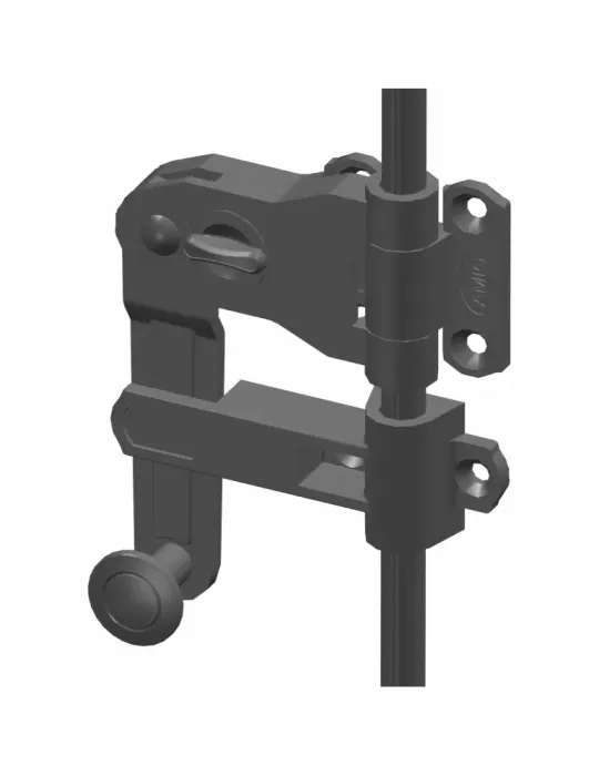 Herrajes para una hoja 2902 - 80 mm - Zamak - Negro