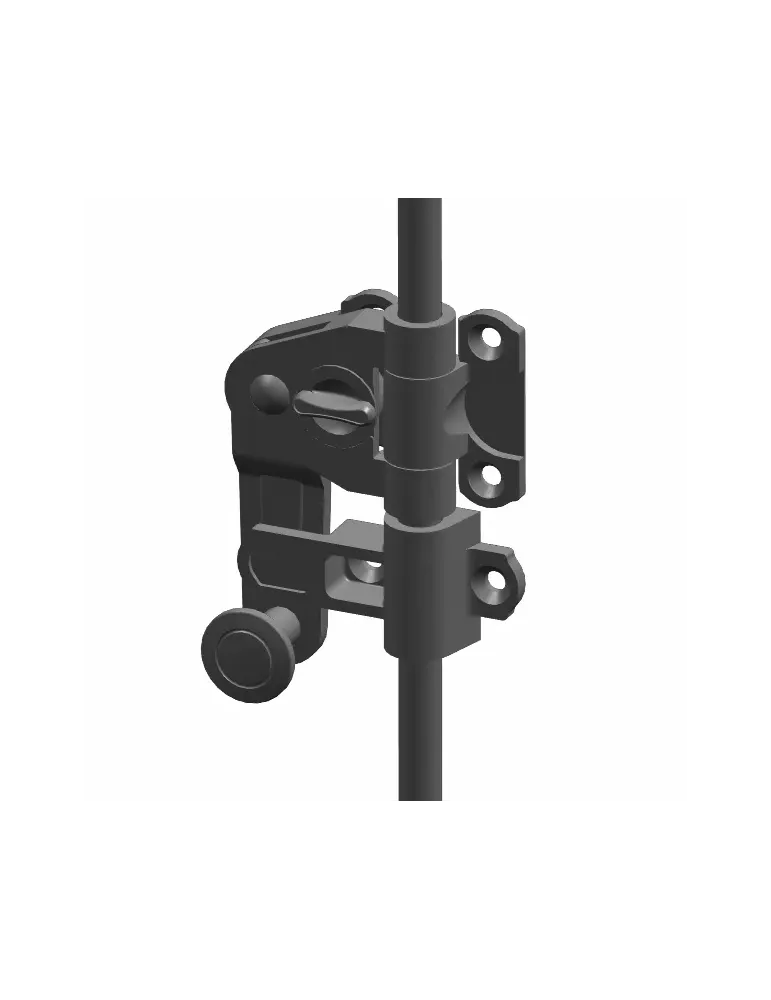 Herrajes para una hoja 2903 - 60 mm - Zamak - Negro
