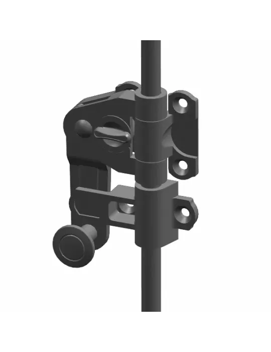 Herrajes para una hoja 2903 - 60 mm - Zamak - Negro