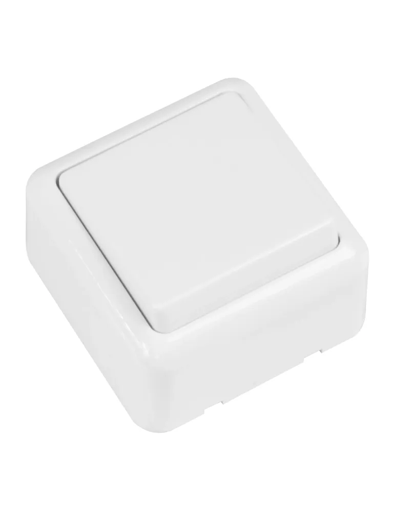 Interruptor de sobreponer 380 - 60 x 60 mm - Policarbonato - Blanco