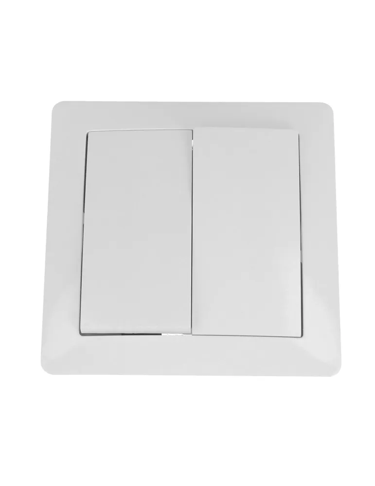 Interruptor doble de empotrar 4530 - 85 x 85 mm - Policarbonato - Blanco