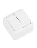 Interruptor doble de sobreponer 383 - 60 x 60 mm - Policarbonato - Blanco