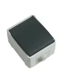 Interruptor estanco IP54 3621 - 90 x 65 x 52 mm - Policarbonato - Gris