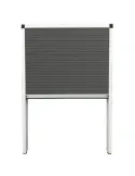 Mosquitera plisada MPL01 - 78 x 118 cm - Aluminio / Polipropileno - Blanco/Gris