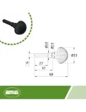 Muletilla 11 - Ø33 mm - Zamak - Negro