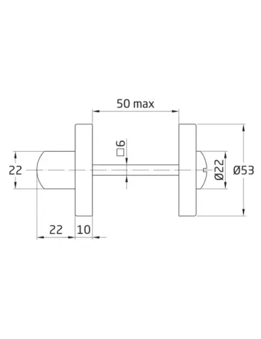 Muletilla 9RX AMHYG - Ø53 mm - Acero inoxidable 18/8 - Mate