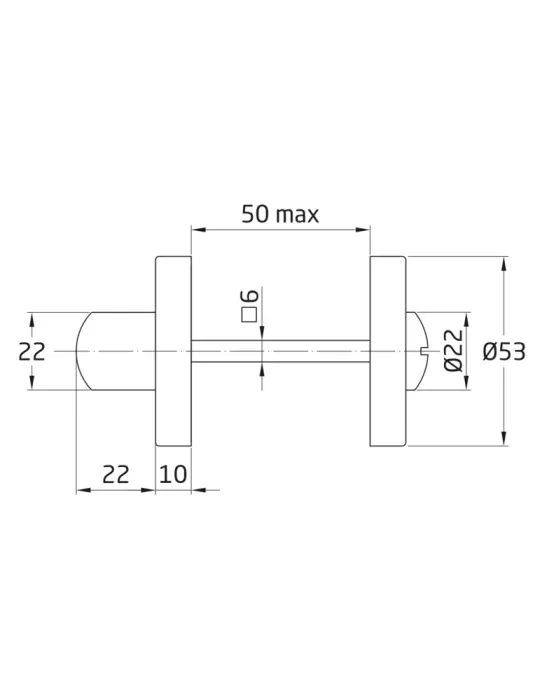 Muletilla 9RX AMHYG - Ø53 mm - Acero inoxidable 18/8 - Mate