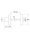 Muletilla 9RX AMHYG - Ø53 mm - Acero inoxidable 18/8 - Mate