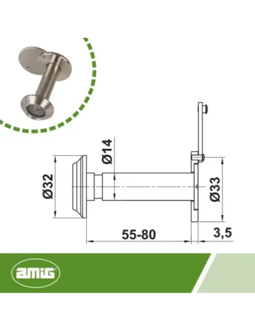 Mirilla para puerta anti-fuego Mod. 50 UL 2